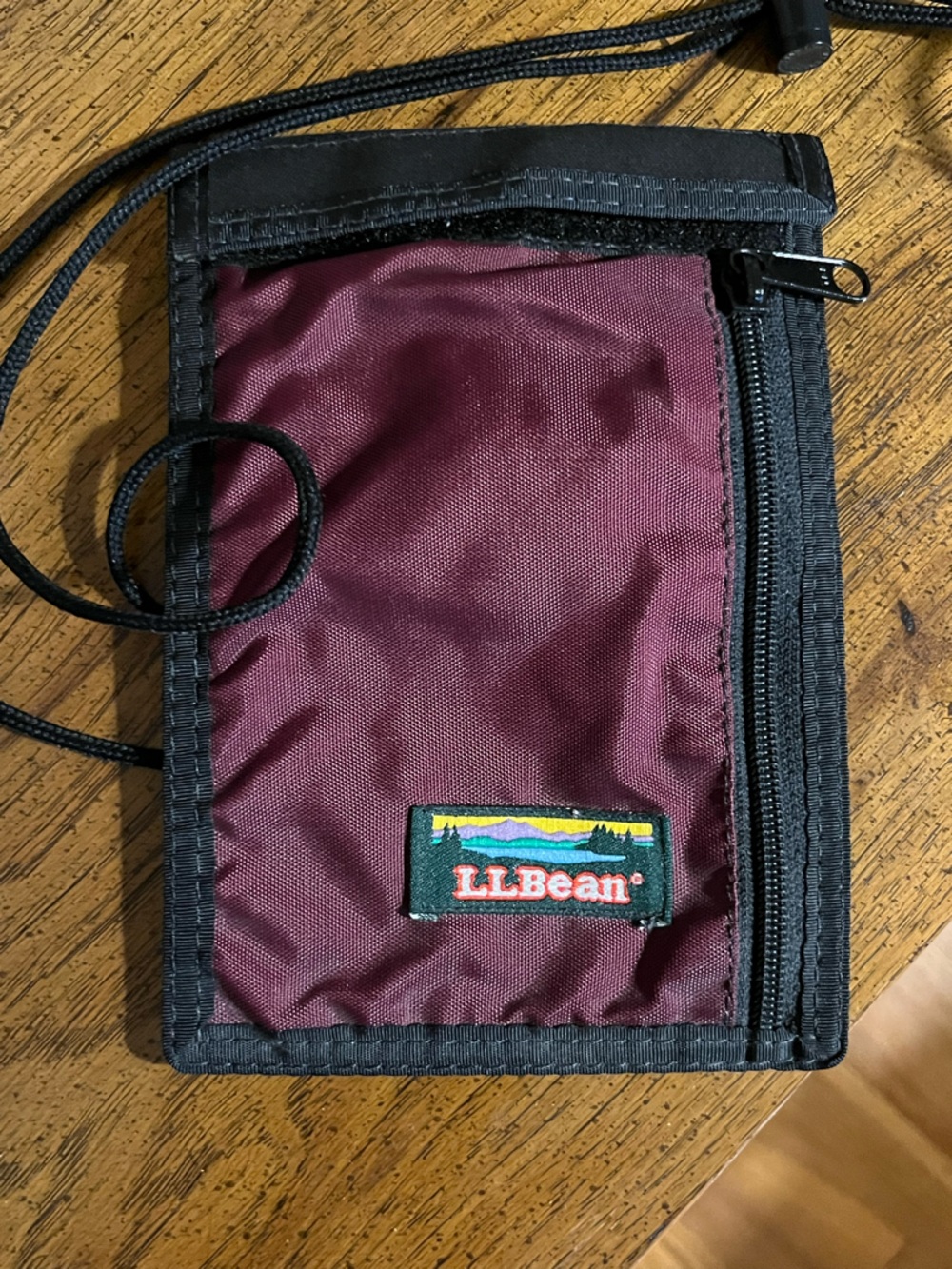 L.L. Bean Men's Burgundy Waist Pack with Black Trim
